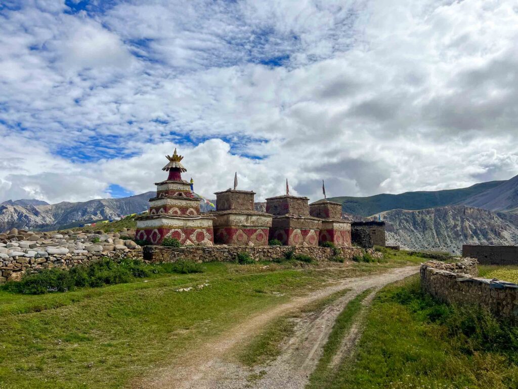 Stupas at Komang - Upper Dolpo Mountain Biking - Himalayan Action