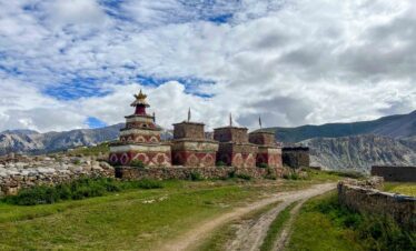 Stupas at Komang - Upper Dolpo Mountain Biking - Himalayan Action