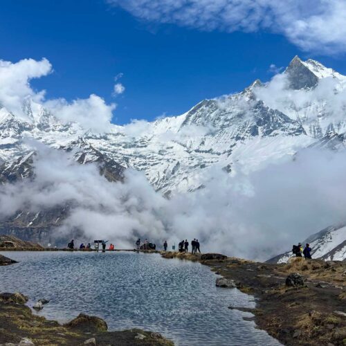 Frozen Lake at Annapurna Base Camp